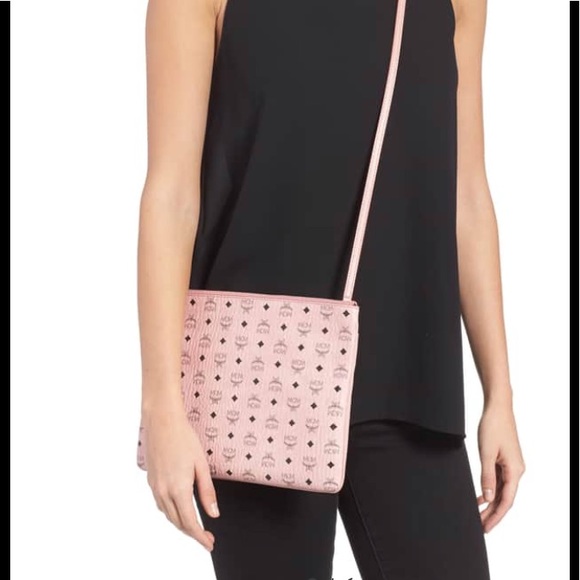 MCM Handbags - MCM Visetos Original Pouch Soft Pink